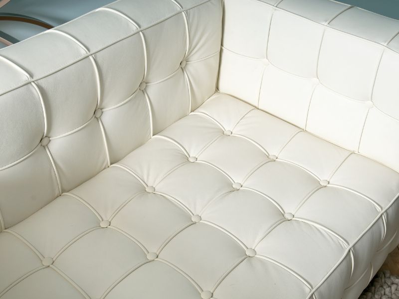 vinyl white sofa