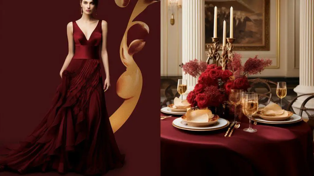 burgundy and gold color combination