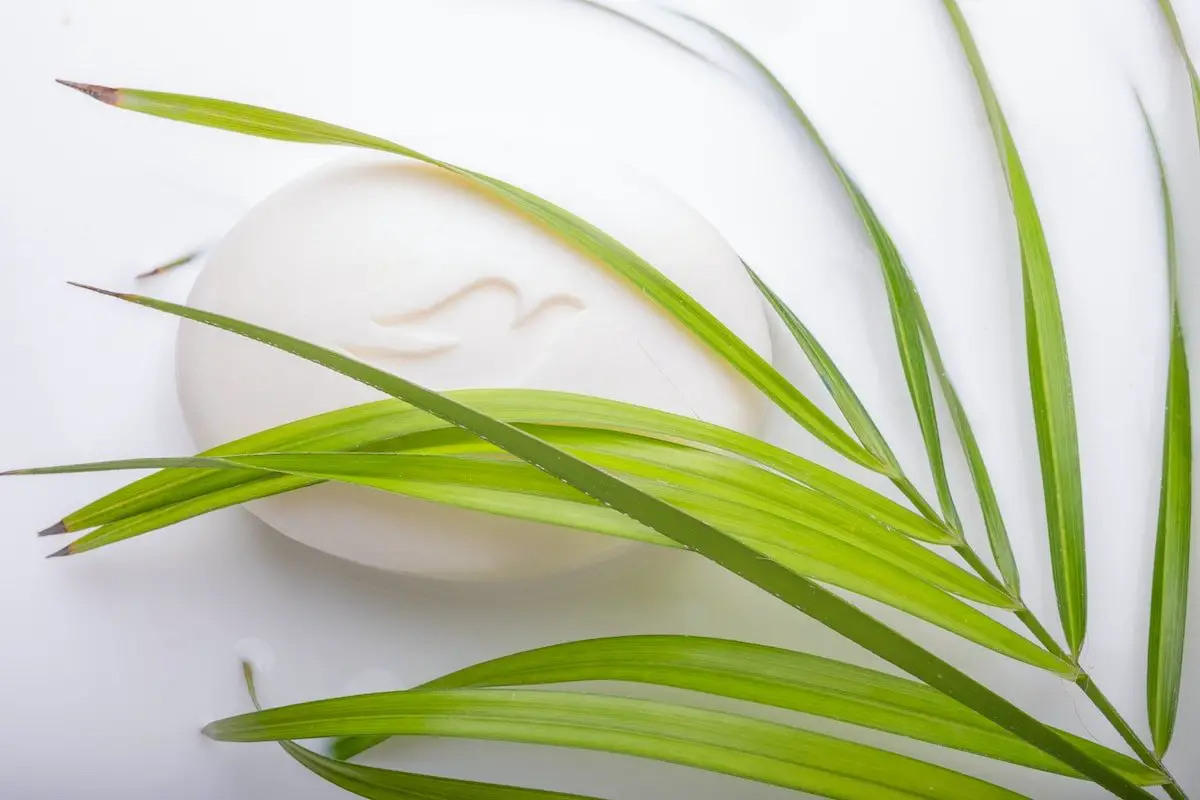 a close up of a soap on a white surface