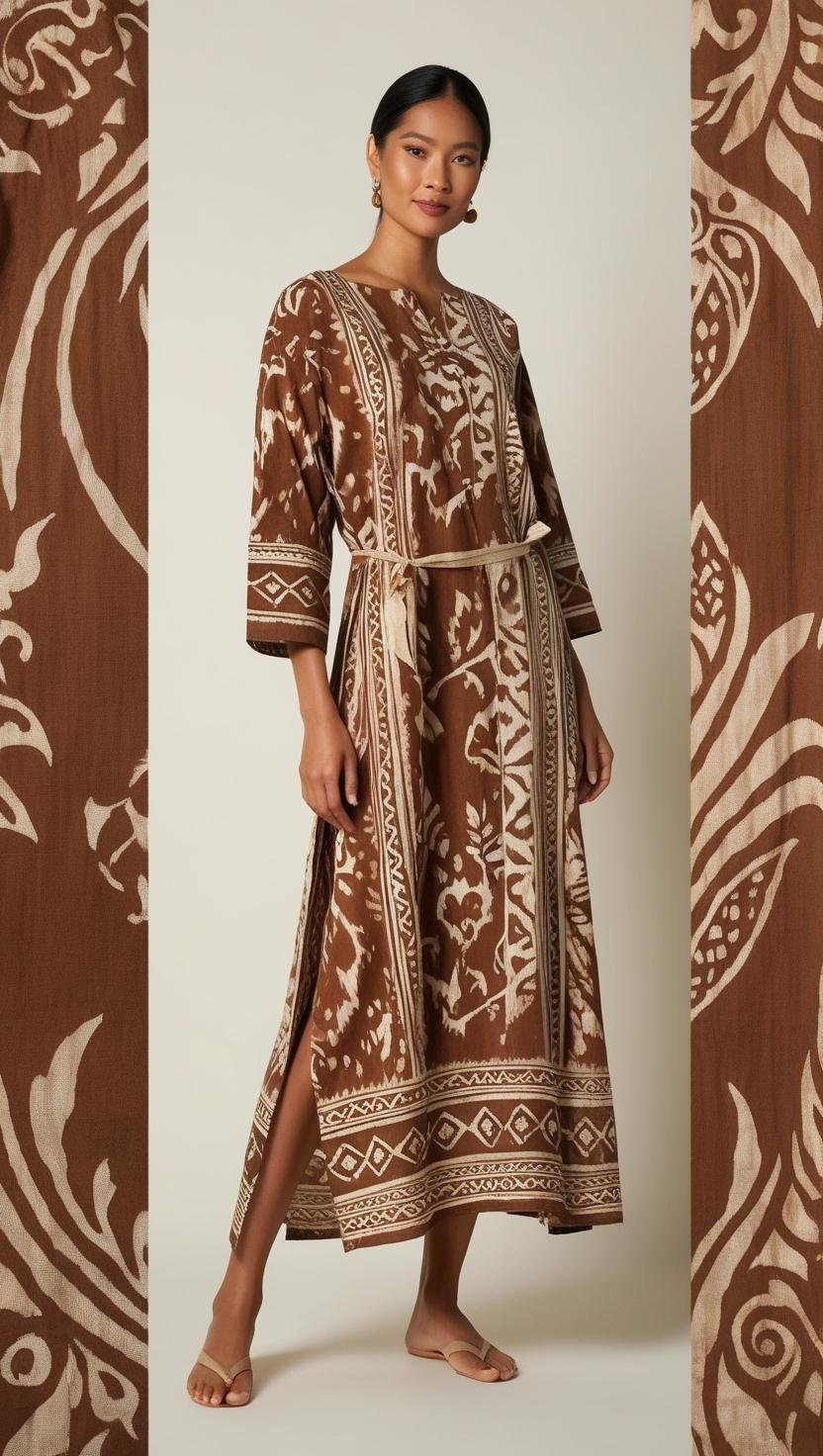 Dress panjang Batik dengan Motif Batik Tradisional untuk outfit pesta tahun 20241121 203938 0000