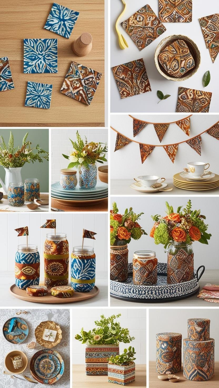 Playful Accents with Small Earthy Toned Batik Details Home Decor Design Ideas Cut small p