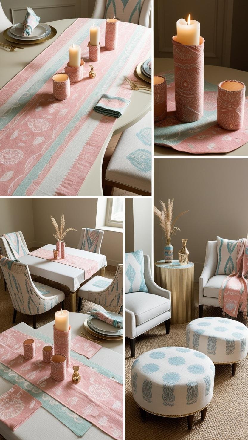 Soft Pastel Touch with Ethnic Indonesian Batik Fabric Home Decor Design Ideas Opt for pastel colored bati