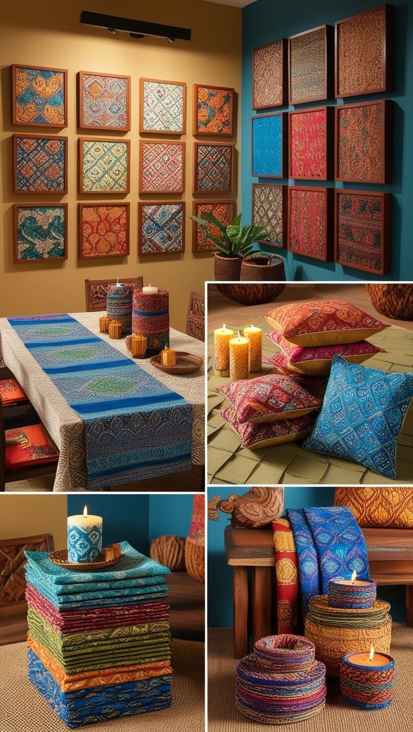 Traditional Harmony with Ethnic Indonesian Batik Variety Home Decor Design Ideas Mix batik fabrics from