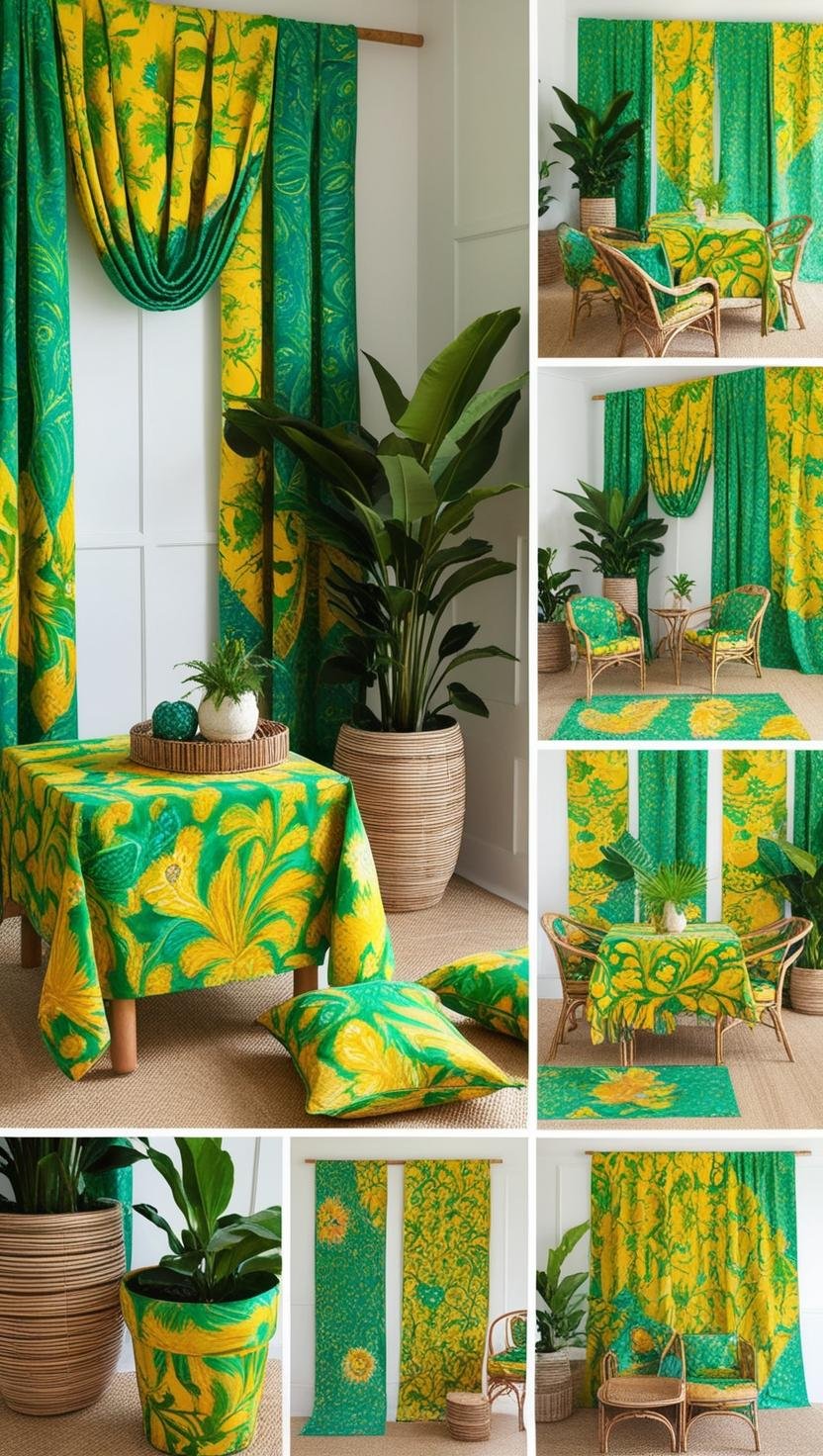 Tropical Elegance with Floral Batik Ethnic Indonesian Home Decor Design Idea Use batik fabric with flora 1