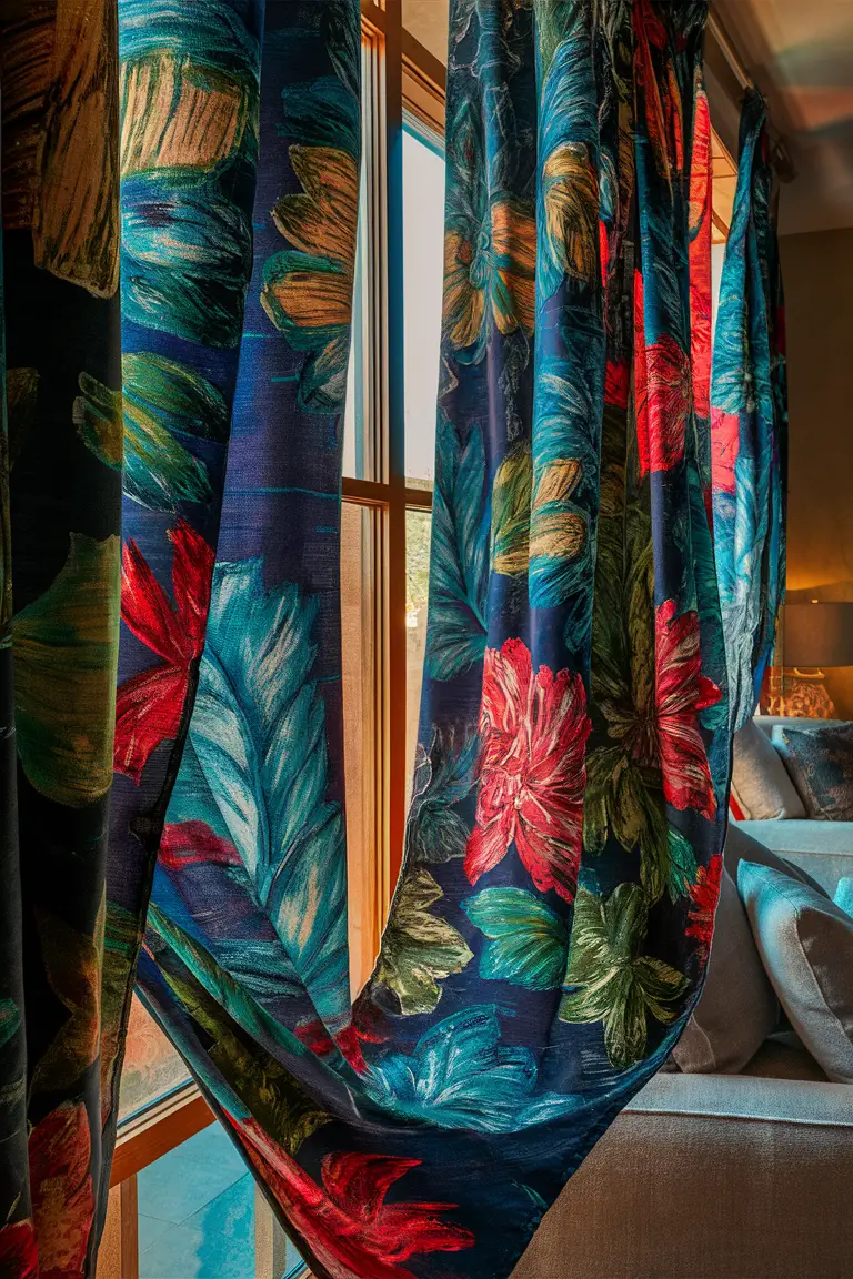 Batik Floral curtains