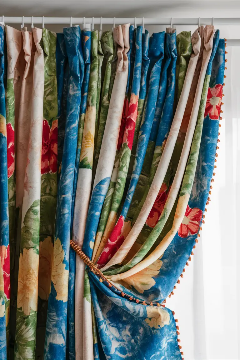 Batik Floral curtains