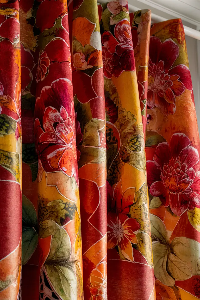 Batik Floral curtains