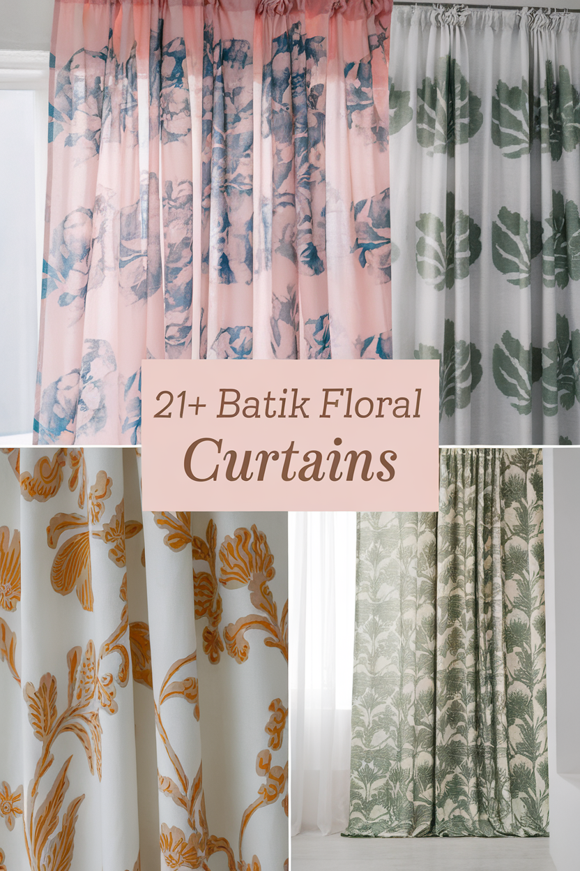 batik floral curtains bbbbb 15068