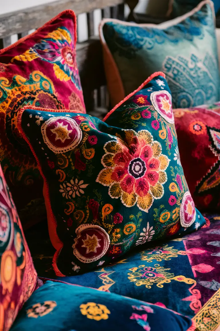 Batik Velvet cushions