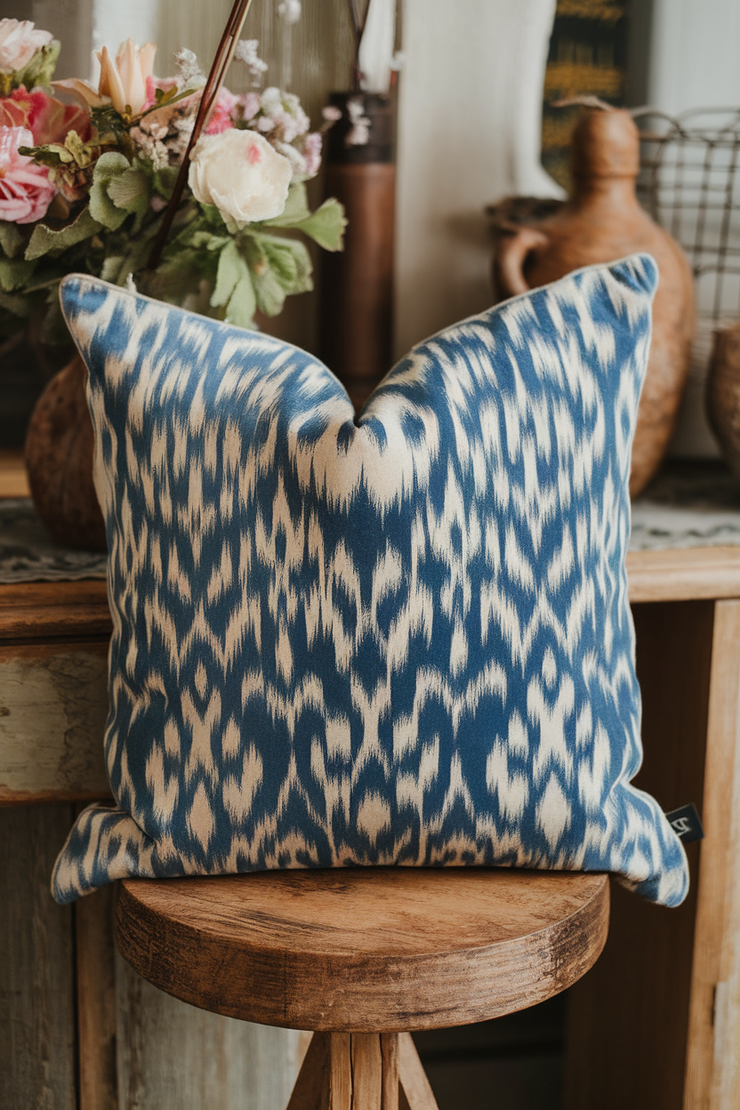 Rustic Charm Batik Velvet Cushion