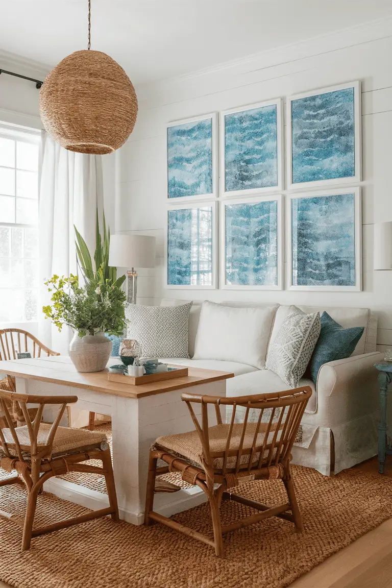 Wall Art with Batik Coastal Stripes