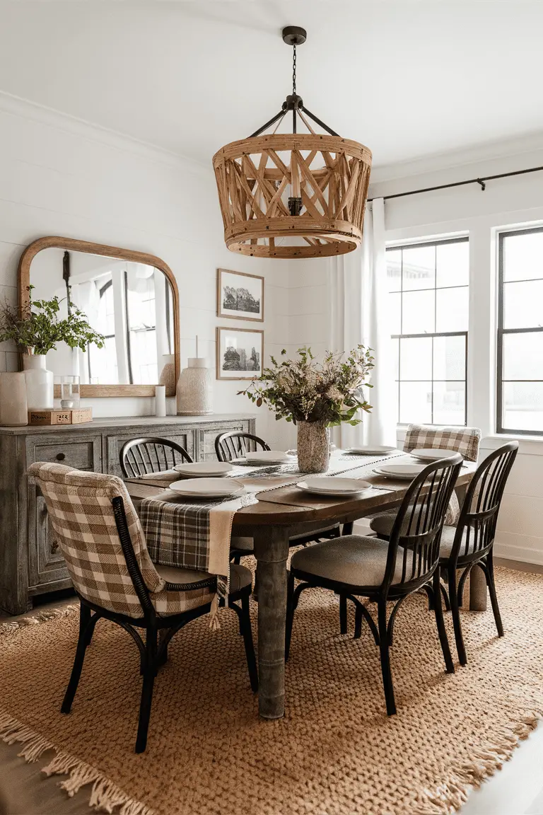 Cozy Dining Spaces with Plaid Accents