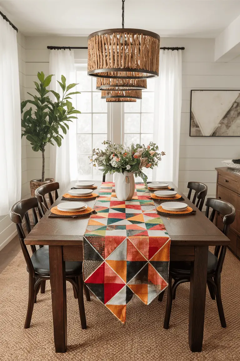 Batik Geometric Table Runners