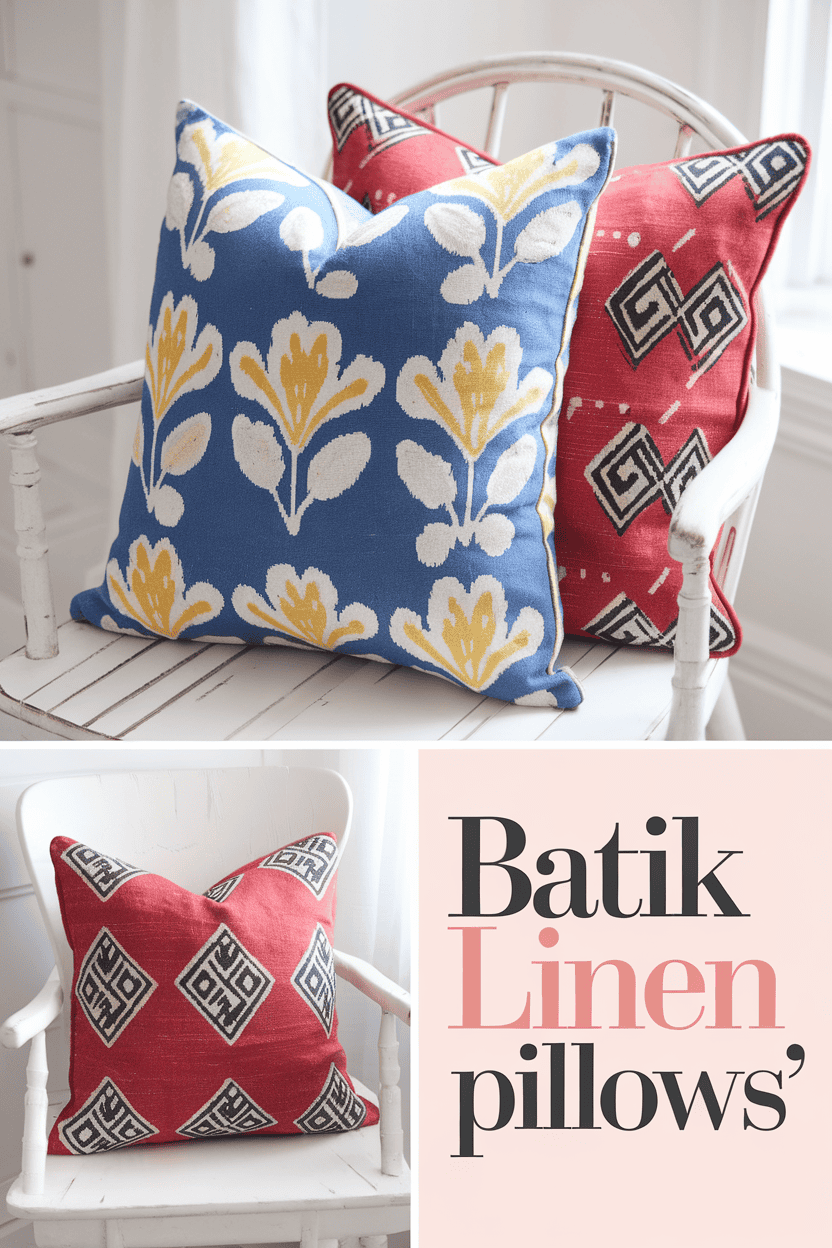 batik linen pillows bbbbb 68829