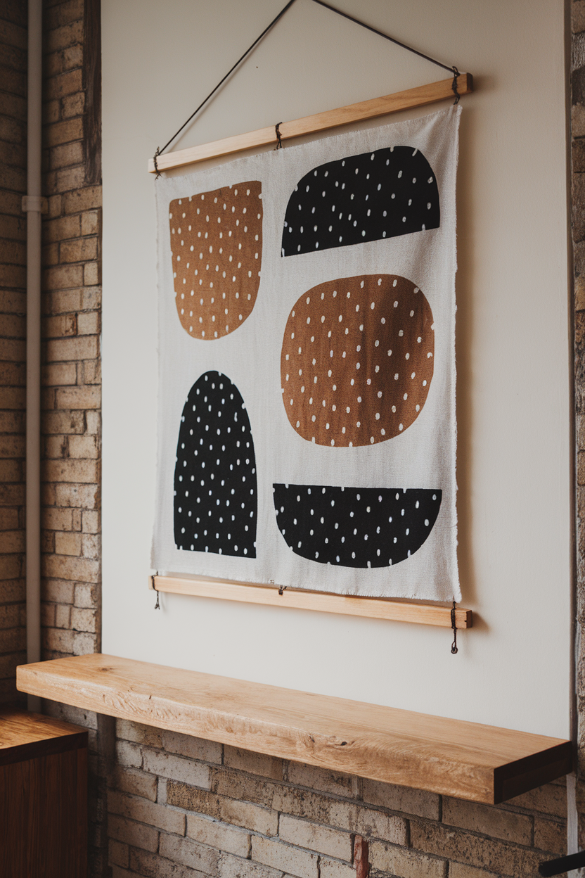 Wall Art with Batik Minimal Fabric