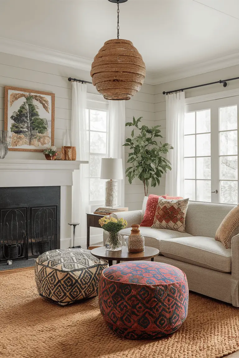 Batik Poufs and Ottomans