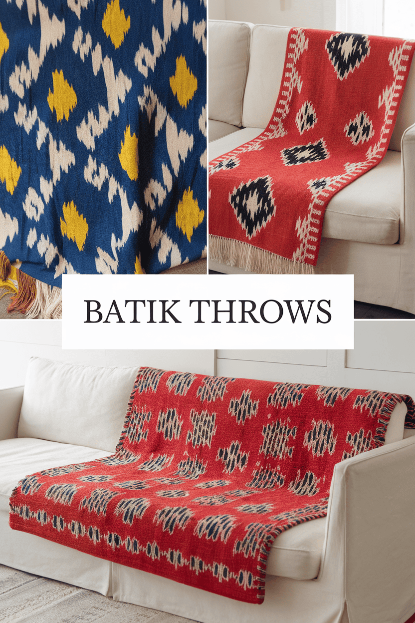 batik textured throws bbbbb 86465