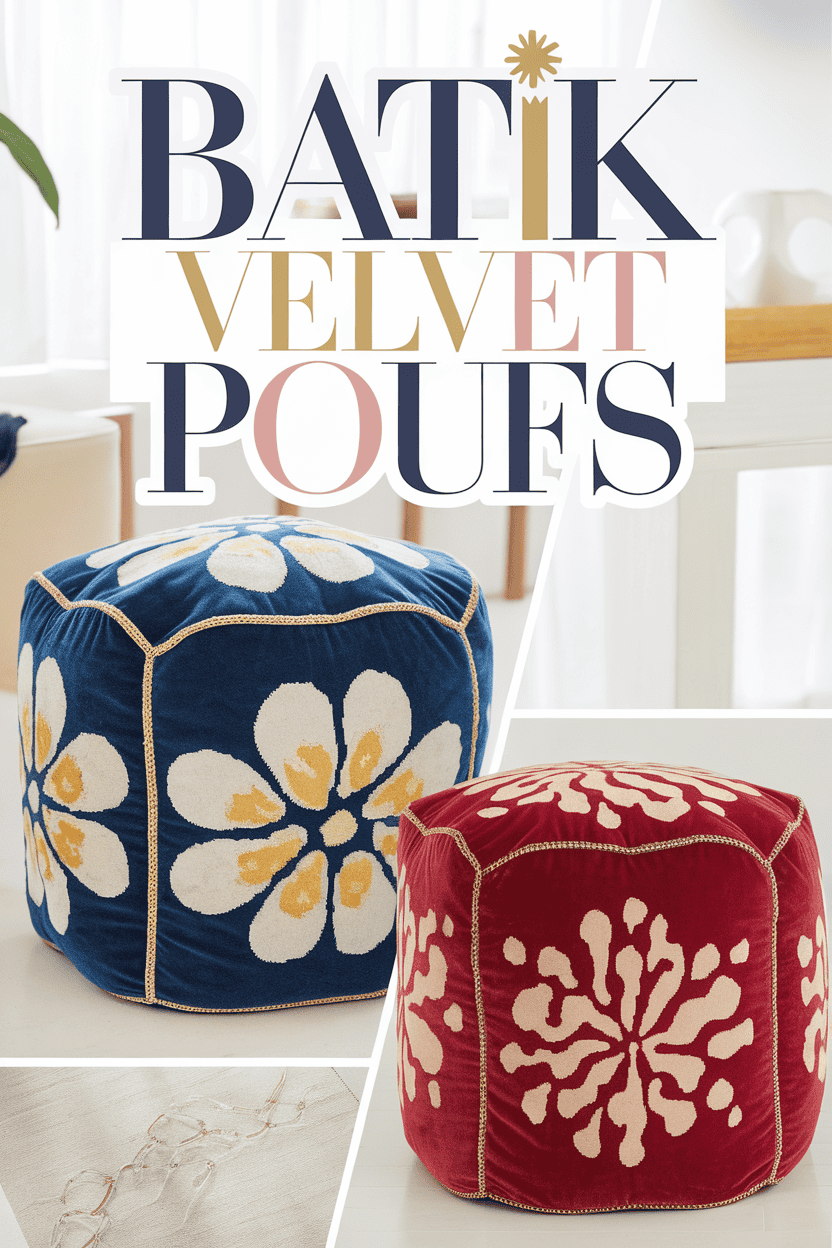 batik velvet poufs bbbbb 14607