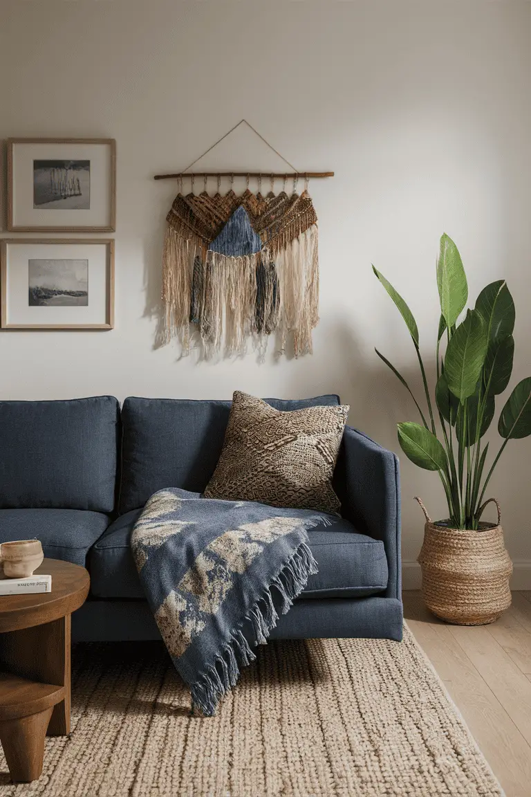 Cozy Batik Denim Throws for a Touch of Warmth