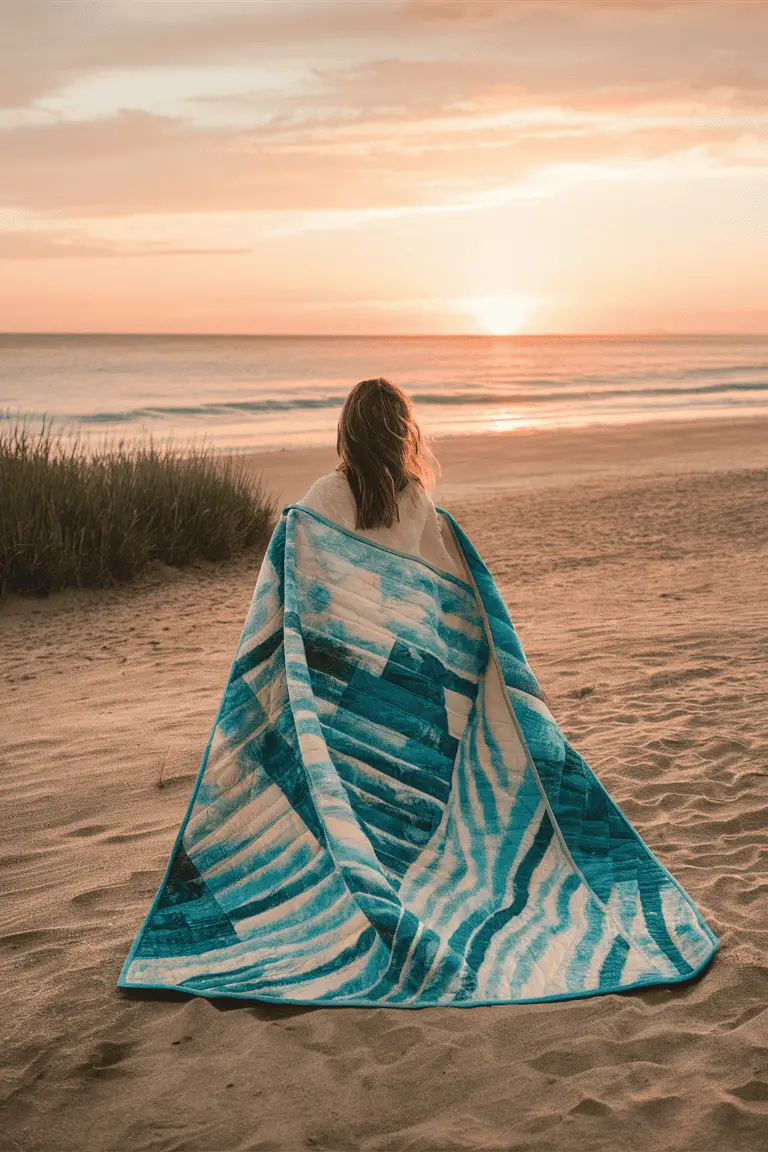 Ocean Waves Batik Quilt