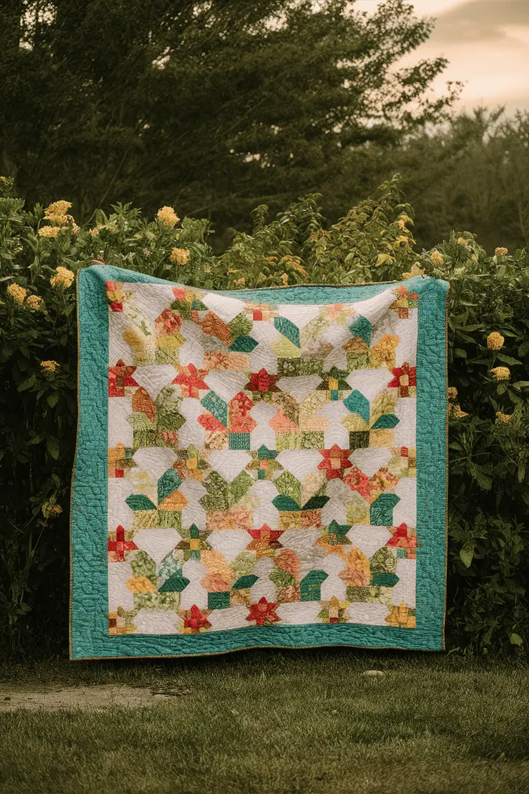 Radiant Blooms Batik Quilt