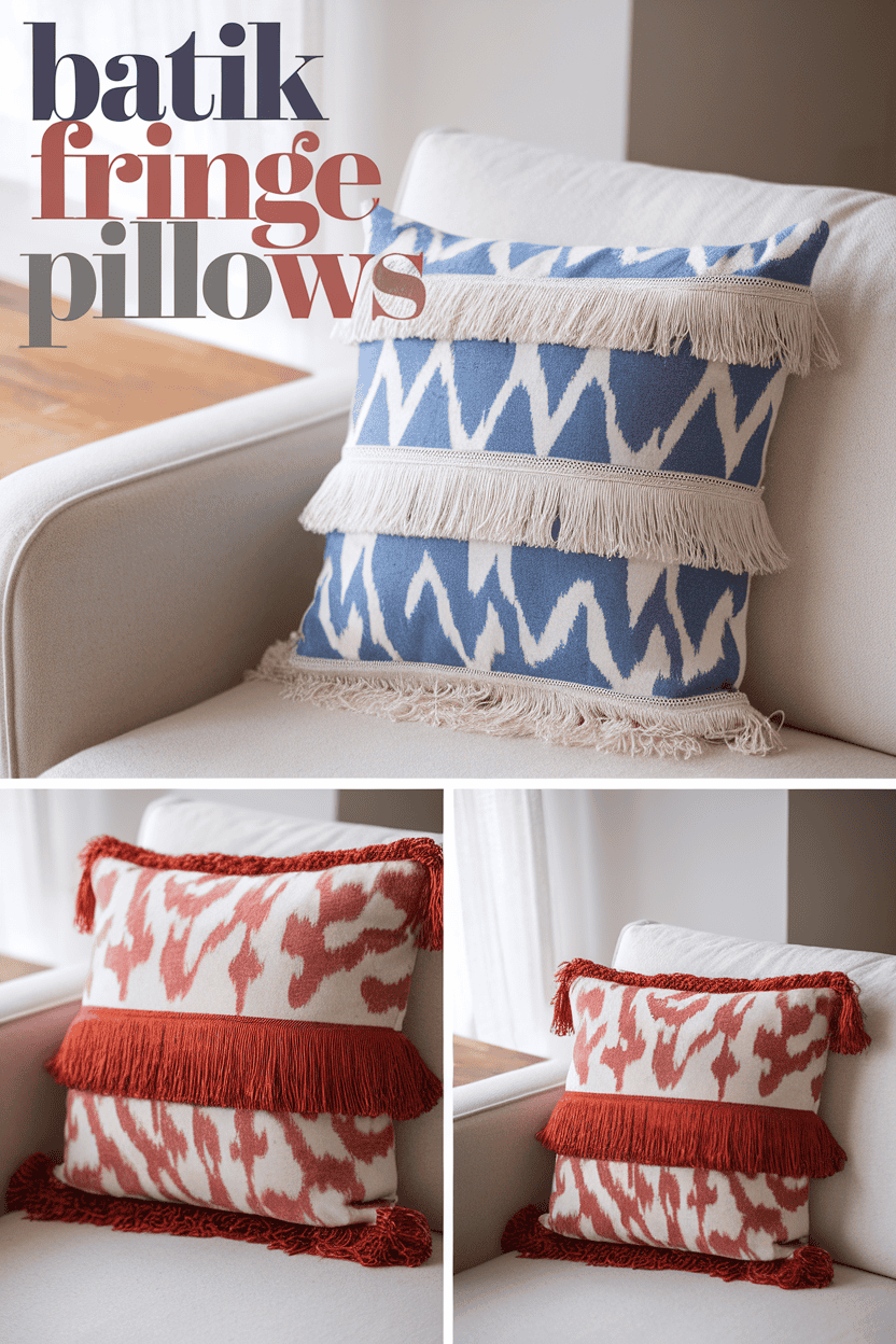 batik fringe pillows bbbbb 17613