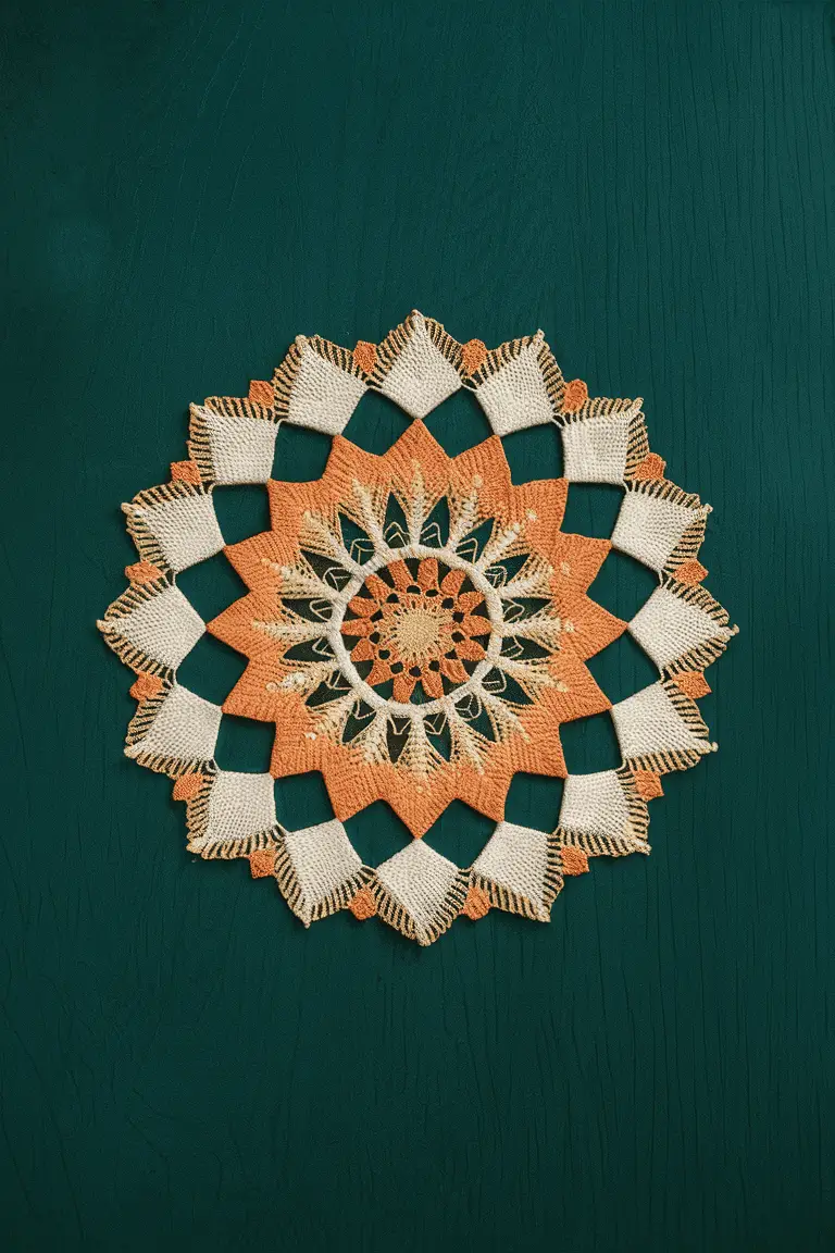 Charming Geometric Batik Lace Doily