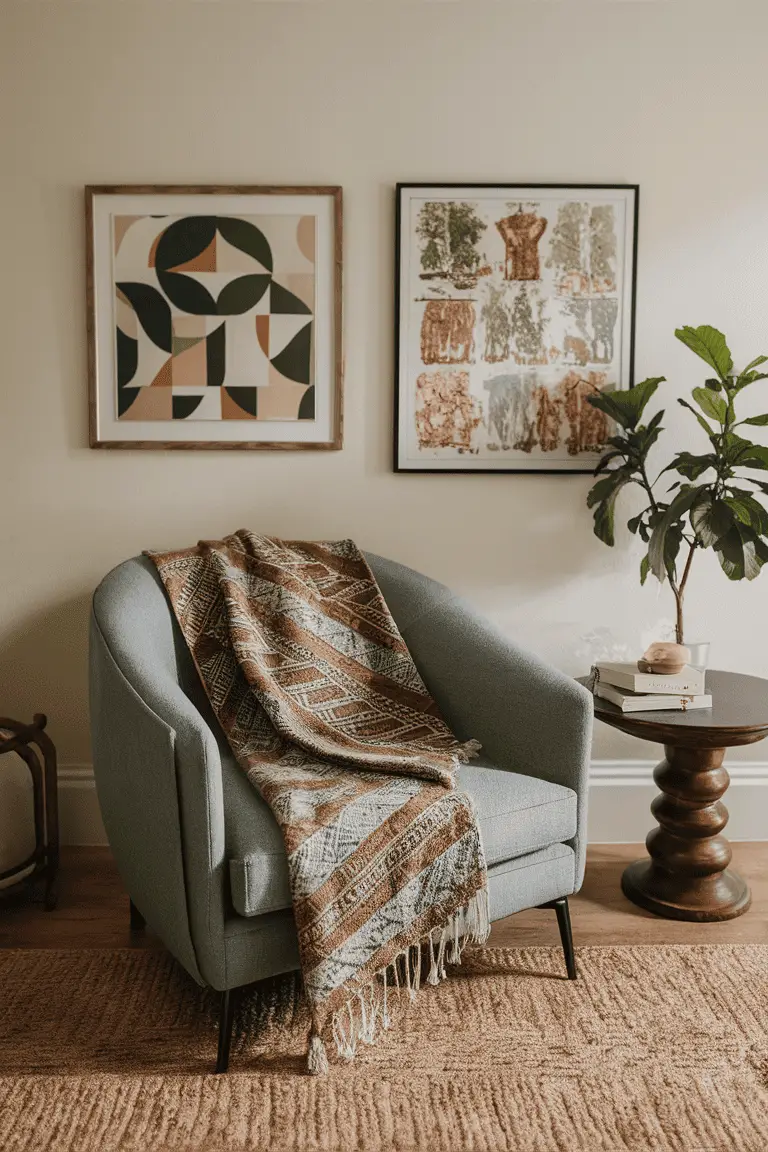 Rustic Earth Tones Batik Throw