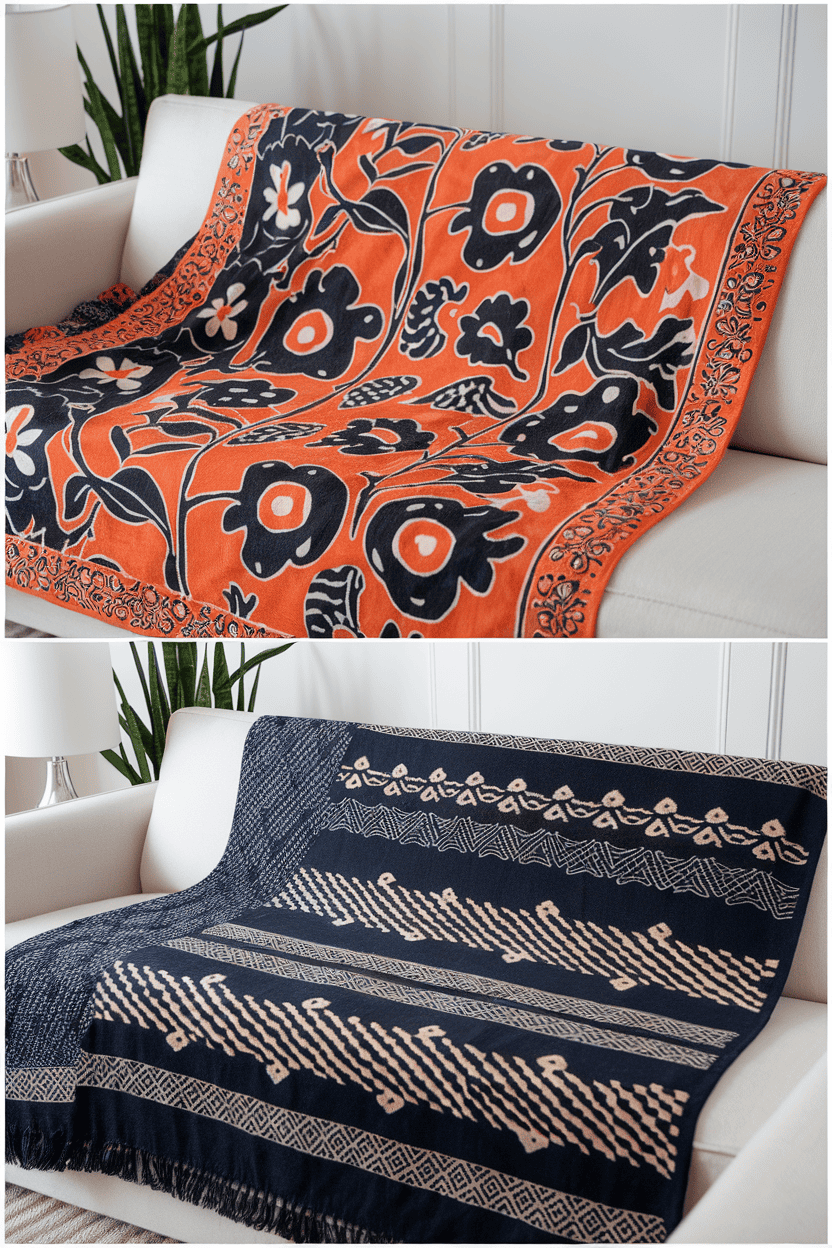 batik patterned throws bbbbb 97001