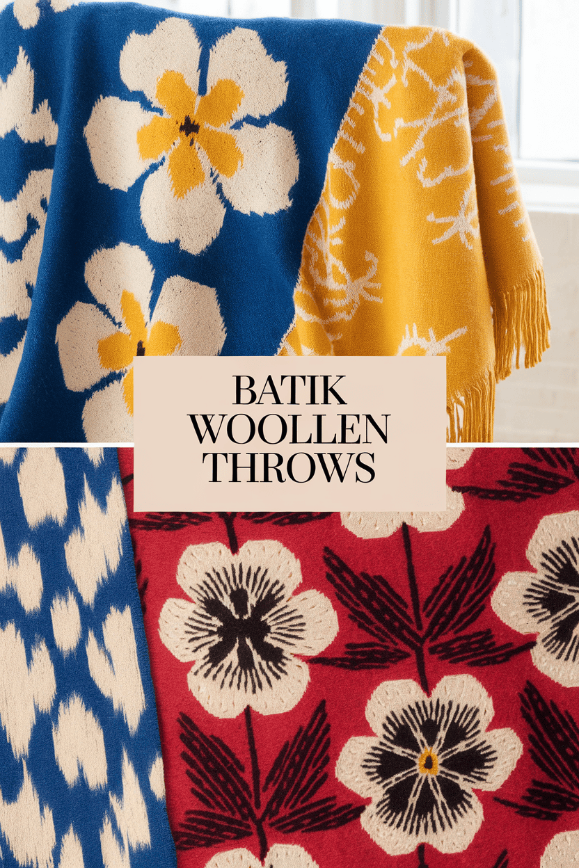 batik woollen throws bbbbb 40299