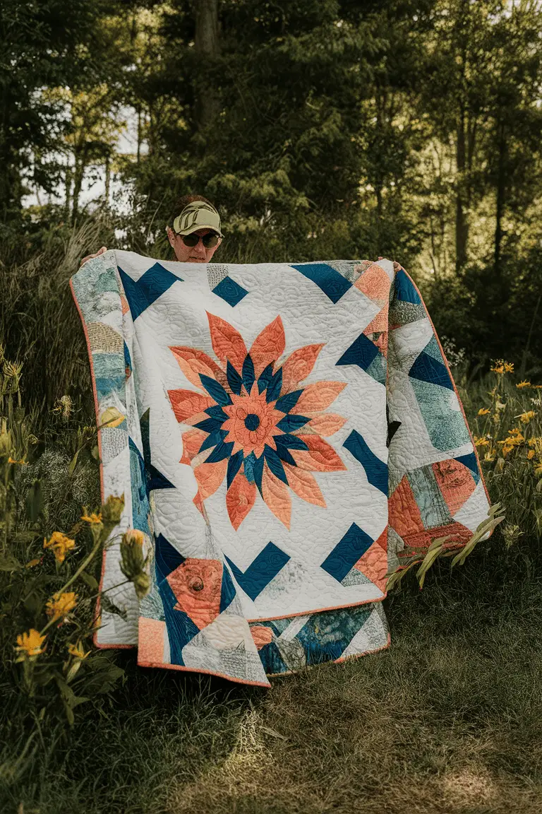 Floral Fantasy Batik Quilt