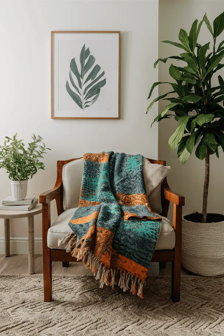 Nature-Inspired Batik Throw