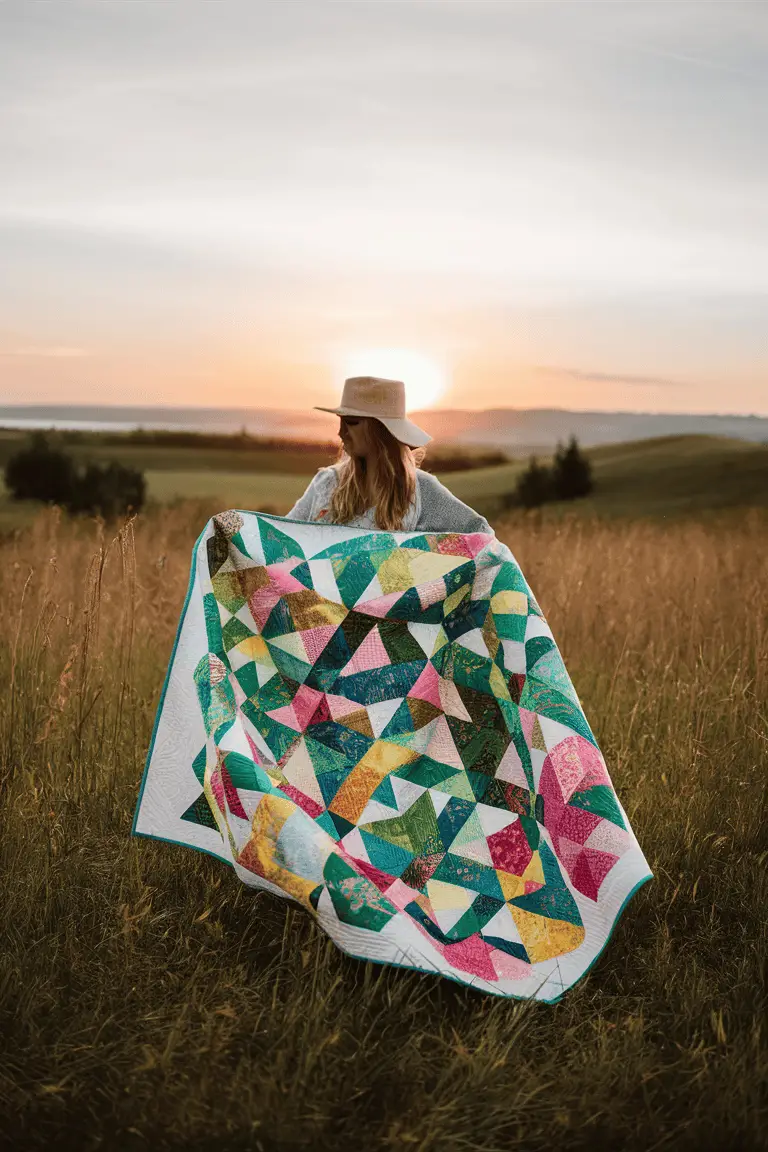 Sunset Oasis Batik Quilt