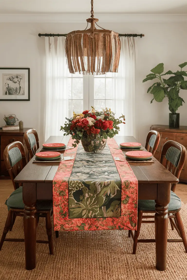 Batik Floral Table Runner