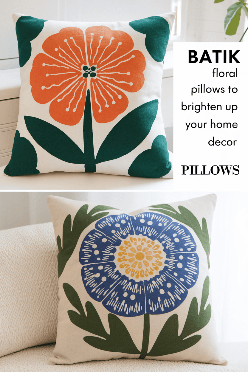 batik floral pillows bbbbb 47410