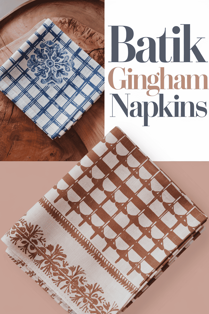 batik gingham napkins bbbbb 12065