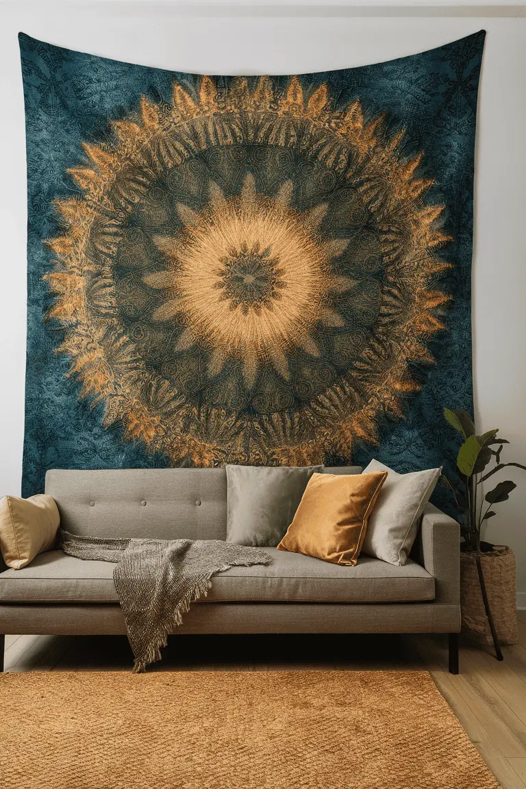 Rustic Nature-Inspired Batik Tapestry