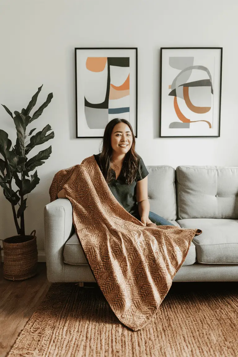 Earthy Tones Geometric Batik Throw