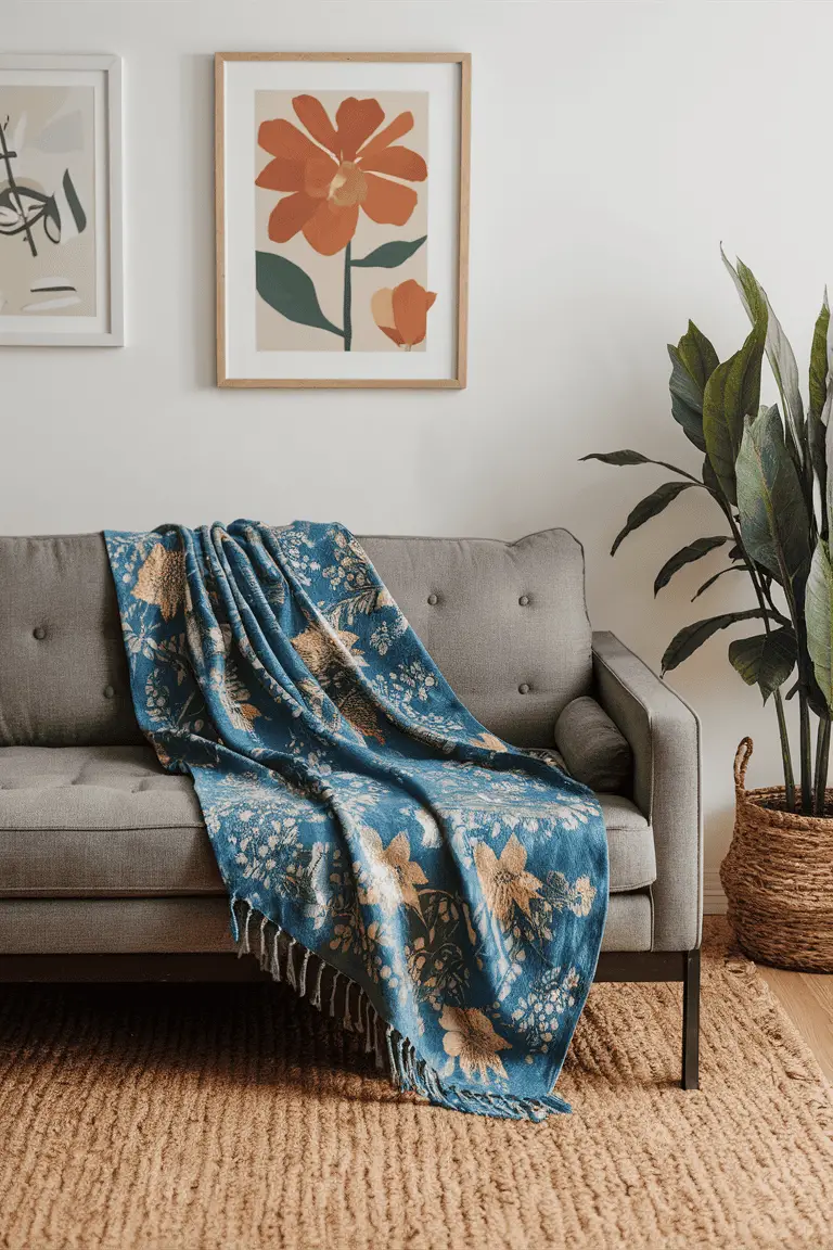 Floral Elegance Throw