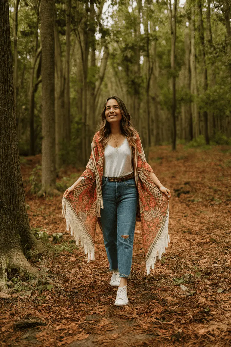 Wearing Batik Runners as Playful Shawls