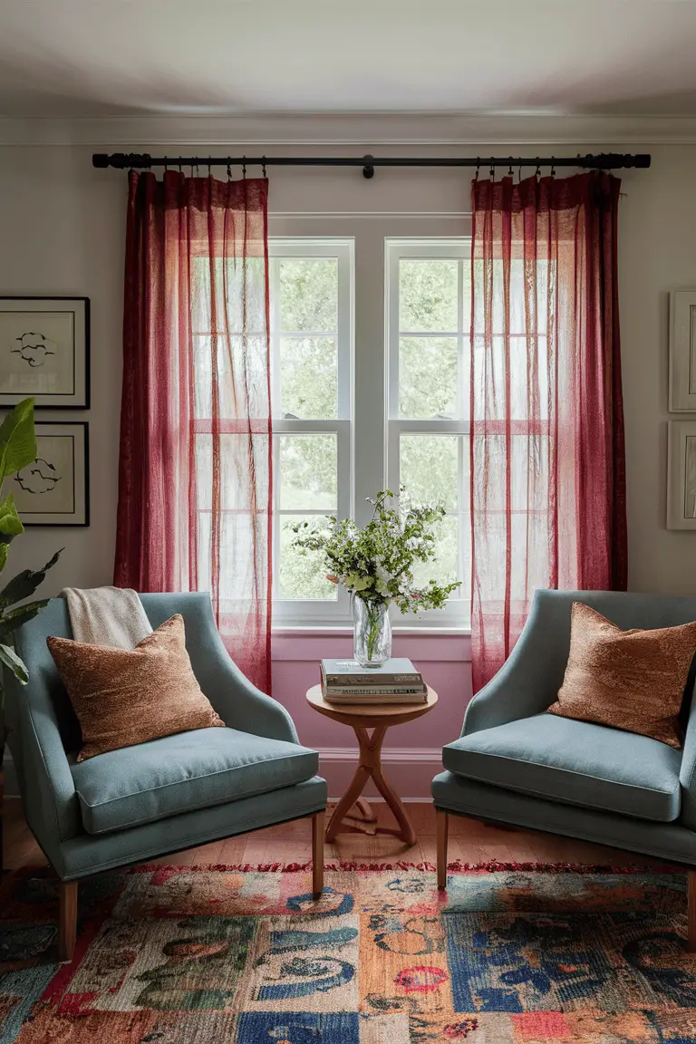 Batik Sheer Throws as Window Drapes