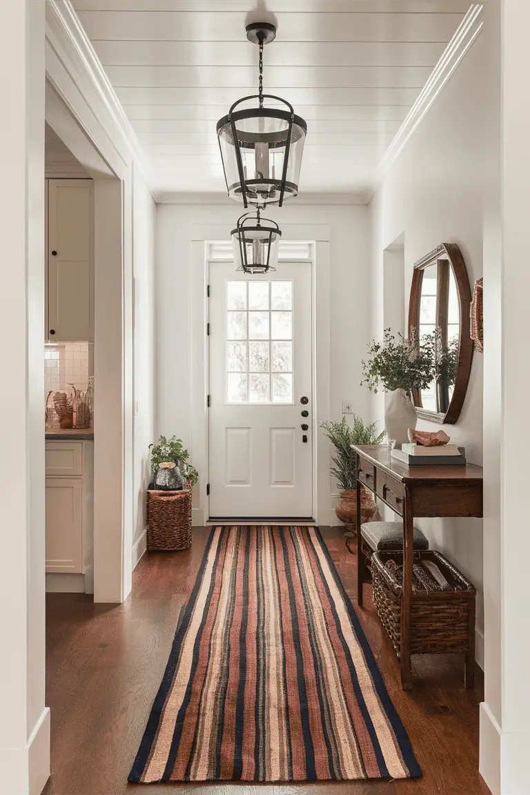 Batik Striped Entryway Runner