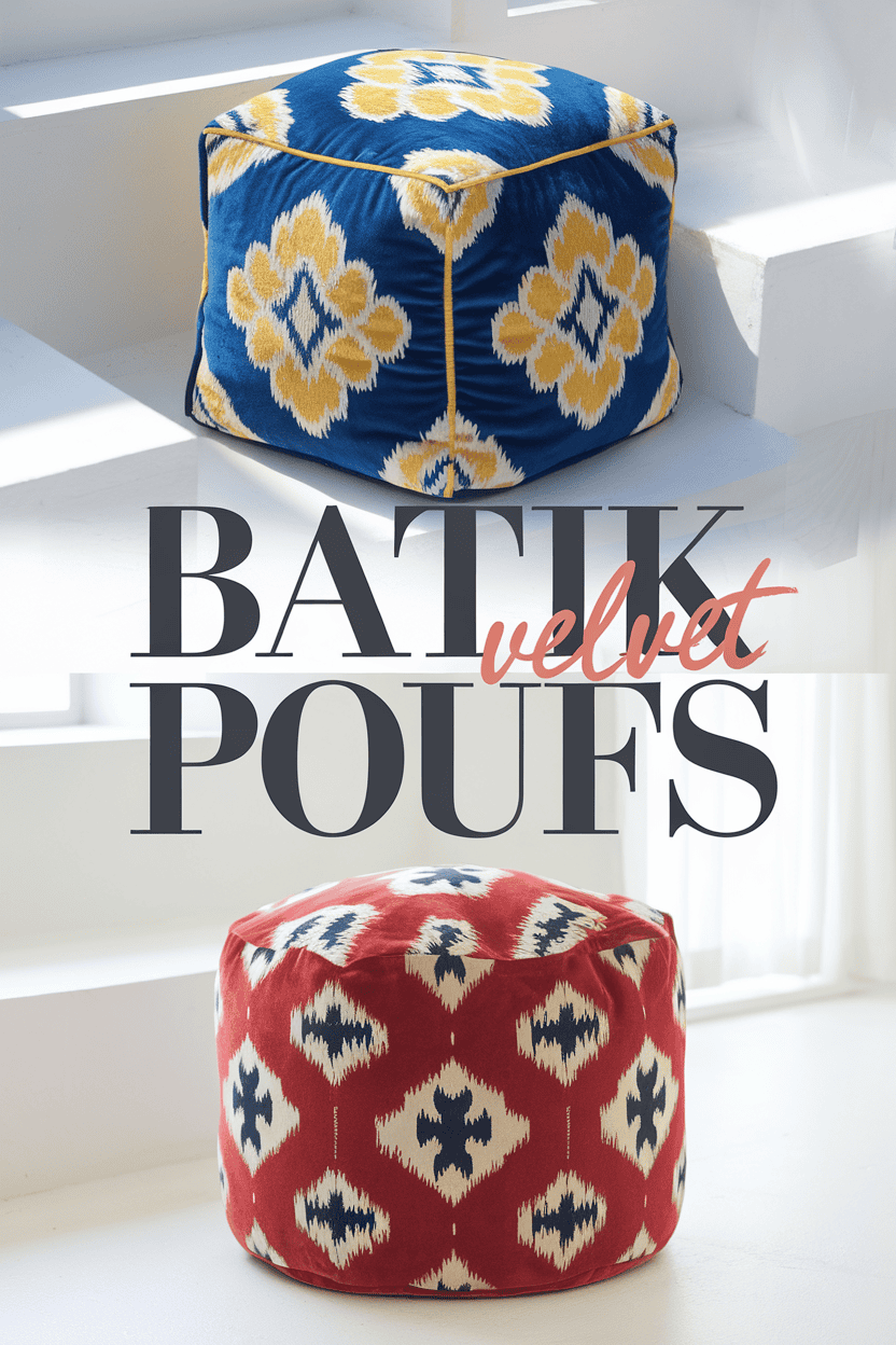 batik velvet poufs 2 bbbbb 51165