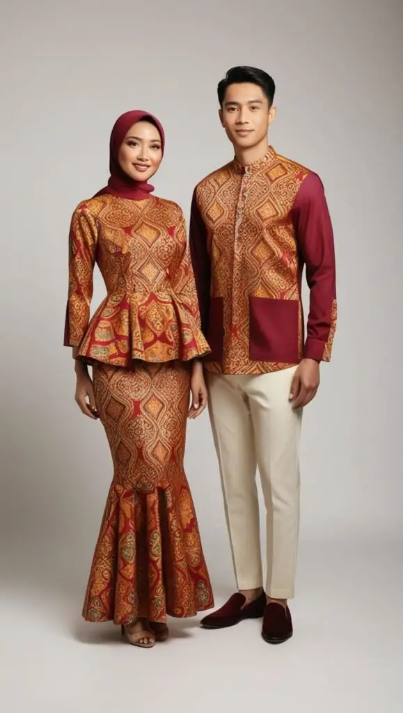 Couple fashion Dress Batik Peplum Kemeja Batik Kombinasi Polos Dress bat 20250320 093937 0000