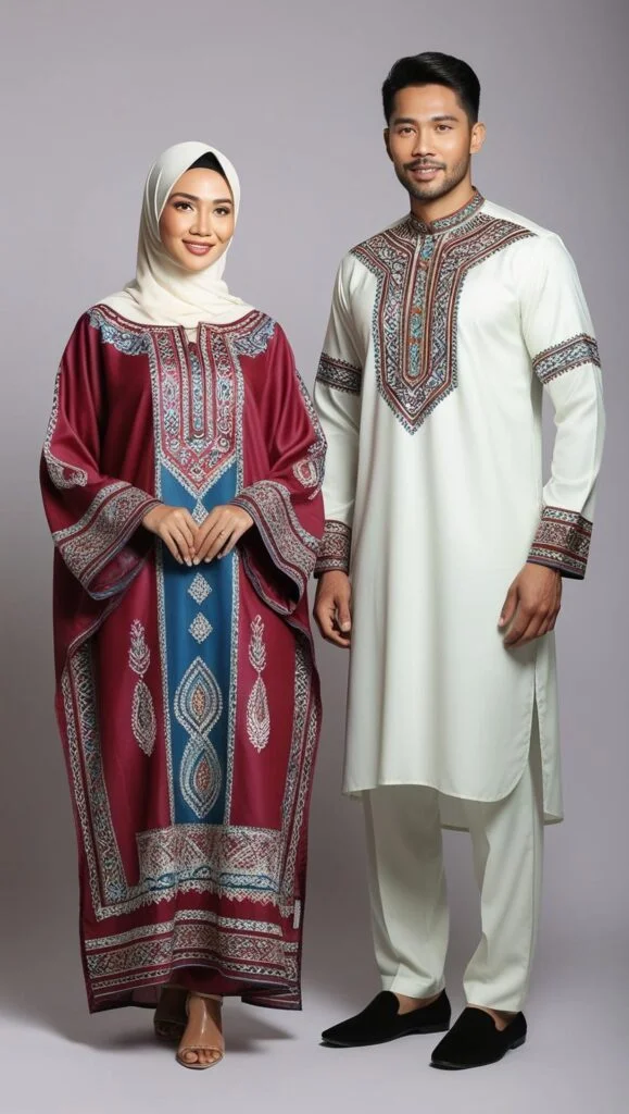 Couple fashion Kaftan Batik Eksklusif Koko Batik dengan Aksen List Kafta 20250320 093636 0000