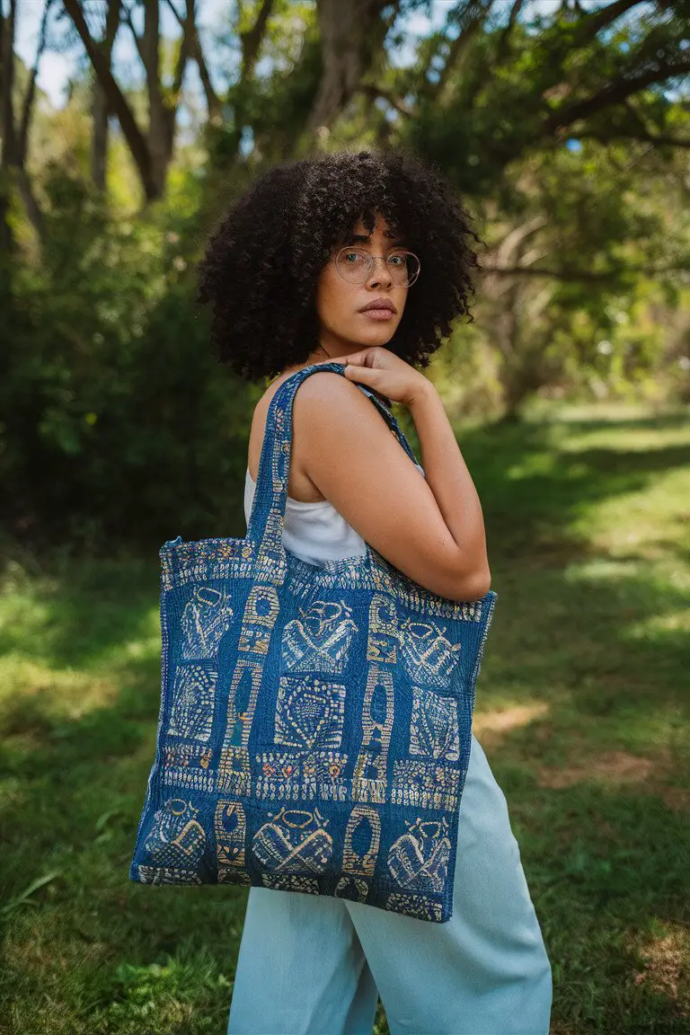 Batik Denim Tote Bag Batik Denim Tote Bag