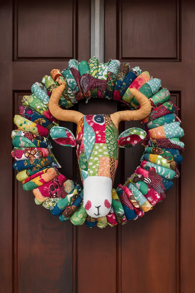 Whimsical Batik Animal Wreath Whimsical Batik Animal Wreath