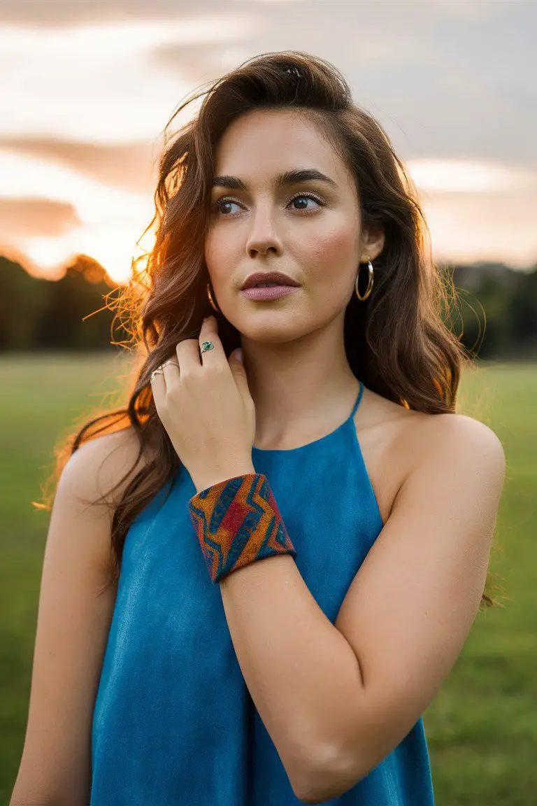 Geometric Batik Felt Cuff Geometric Batik Felt Cuff