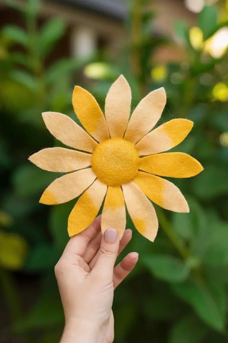 Sunshine Batik Felt Daisy Sunshine Batik Felt Daisy