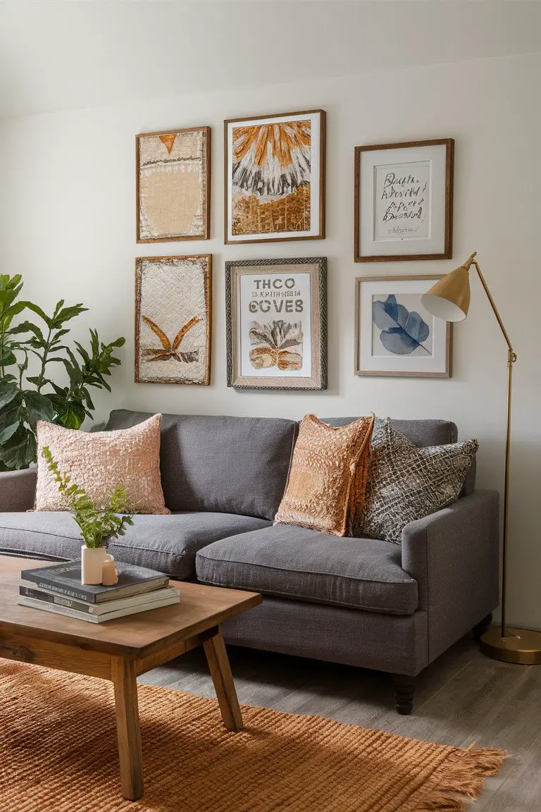 Wall Art with Batik Neutral Fabrics Wall Art with Batik Neutral Fabrics